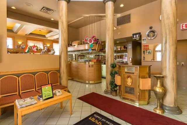 Reception and bar area inside Namskar in Calgary