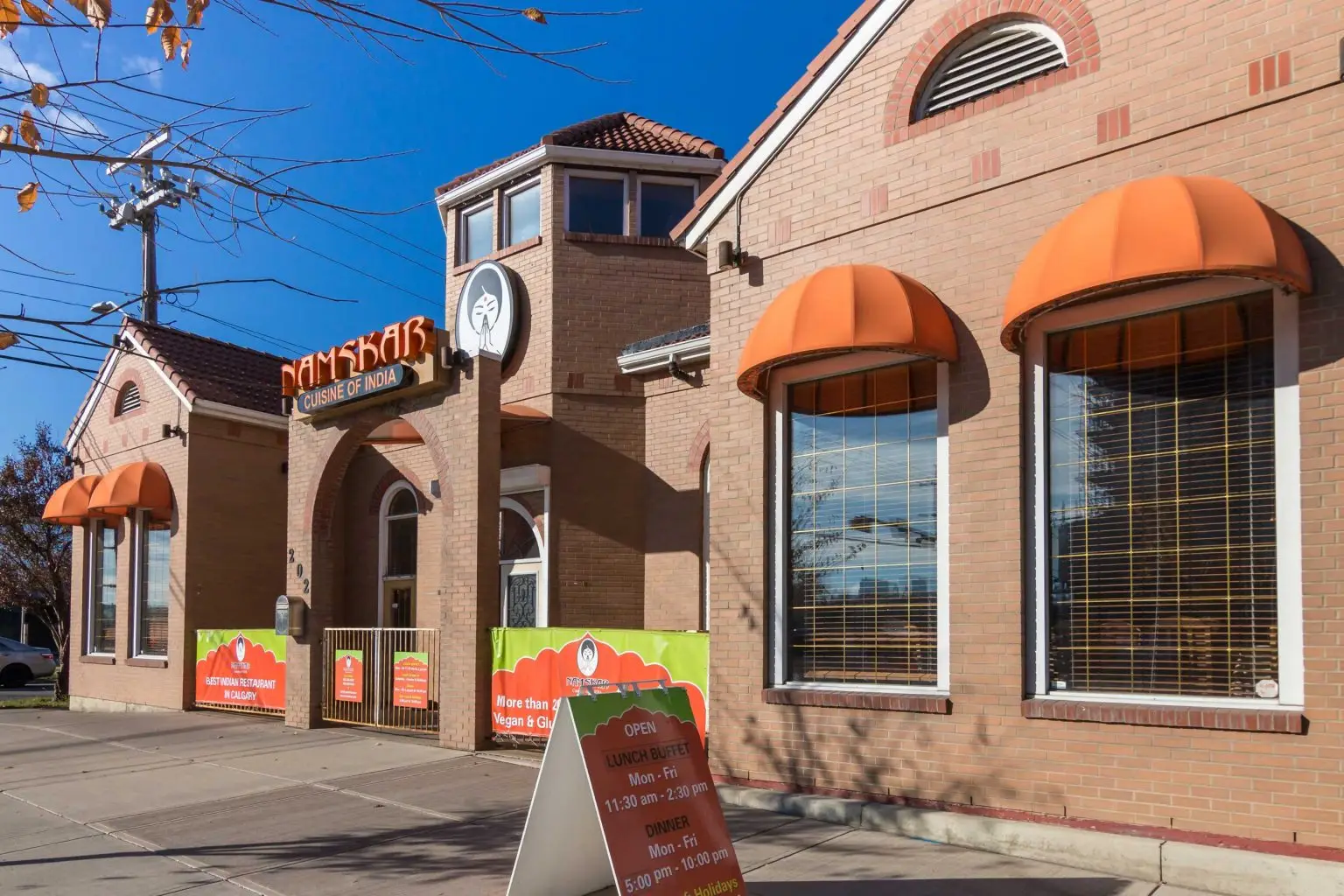 Exterior of Namskar Cuisine of India restaurant in Calgary